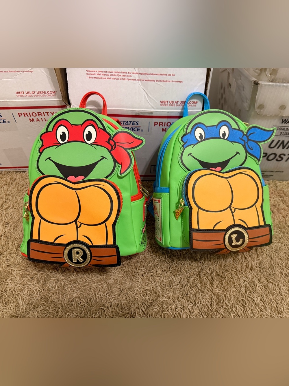 Loungefly TMNT! Mini Backpack - Raphael (Red) & Leonardo (Blue)